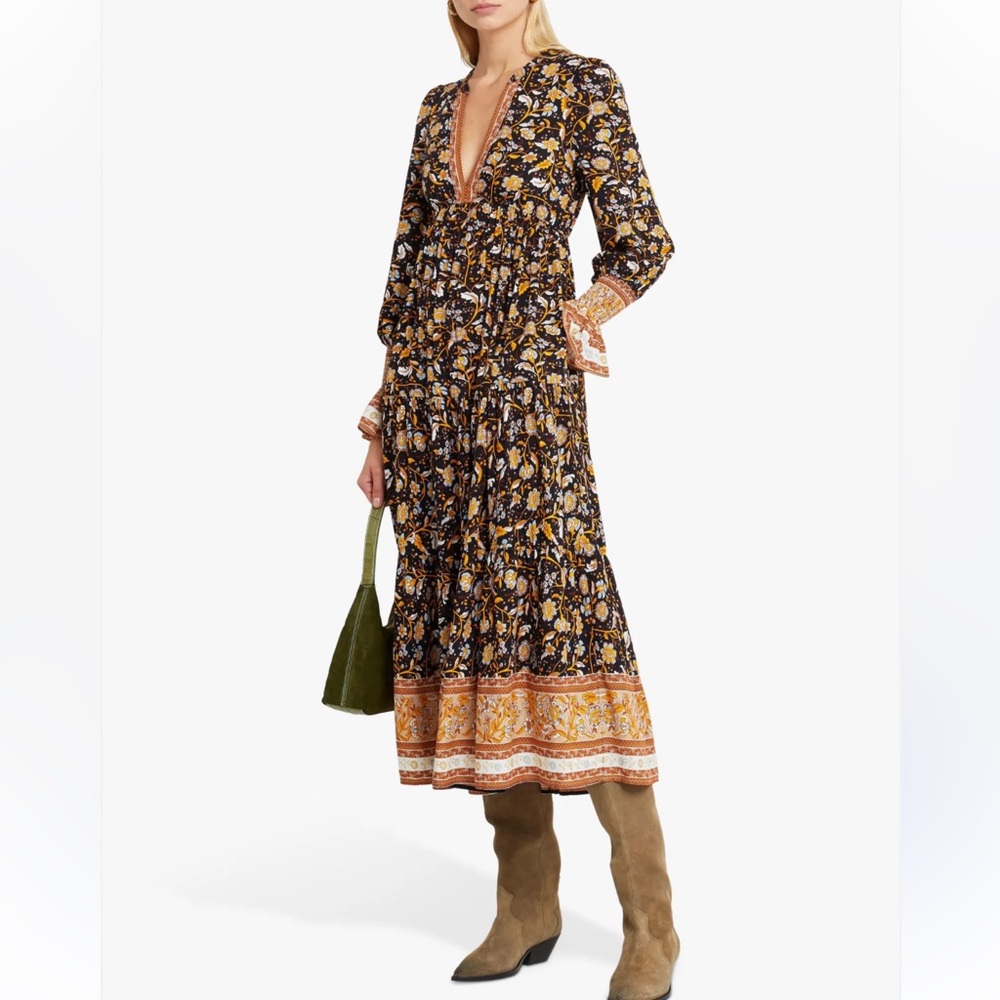 Tuckernuck o.p.t Zuri Floral Print Midi Dress Size Small